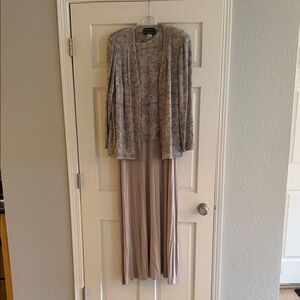 Alex Evenings Metallic Beige Dress